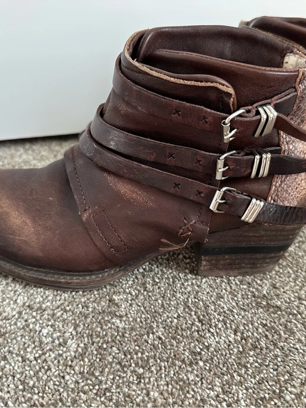 OG Freebird Mateo, sz 8 Leather Strap Ankle Boots - Classic Casual - Picture 4 of 7
